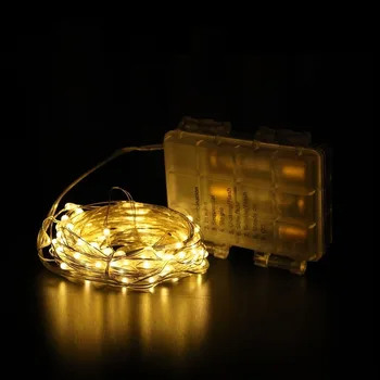 

5/10M Led String light Remote Control Fairy Lights 8 Mode AA Battery Silver Wire garland Christmas Waterproof wedding Lighting