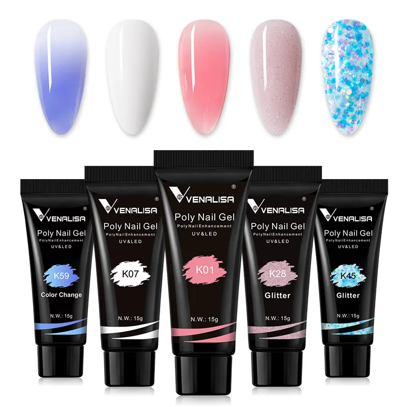 Venalisa Poly Nail Gel 15ml New Nail Manicure Funny Bunny Color Opal Jelly Gel Nail Quick Building Camouflage Semi Permanent Gel