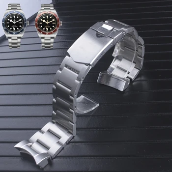 

22mm New Man High Quality 316L Stainless Steel Silver Watch Band Straps watchbands For Tudor Black Bay