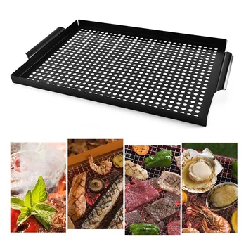 

Non-Stick Grill Pan Rectangular Vegetable Chicken Beef Pork Cooking Tray BBQ Plate Outdoor Camping Picnic Barbecue Tray