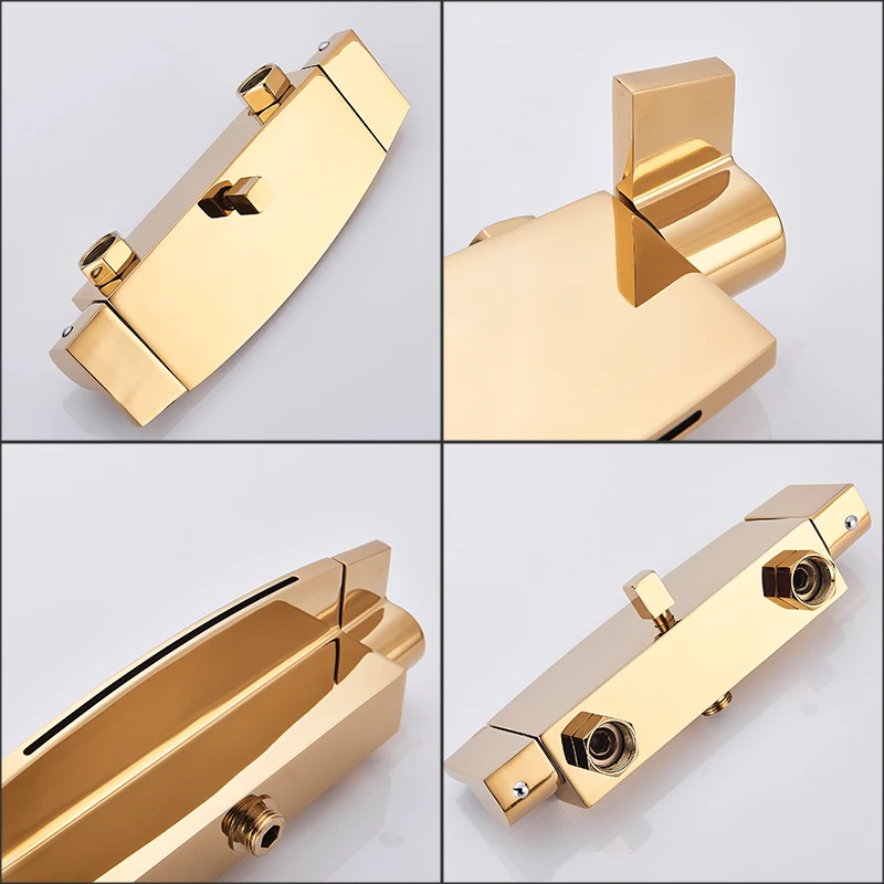 Senlesen Golden Waterfall Bathtub Faucet Brass ABS Shower Hand Hot and Cold Water Mixer Tap for Bathroom Shower bathtub faucet