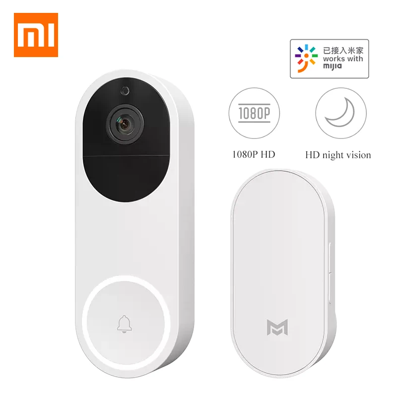 

Xiaomi xiaomo AI Face Identification 1080P IR Night Vision Video Doorbell Set Motion Detection SMS Push Intercom Free Cloud Stor