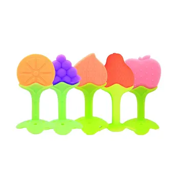 

Teether Chew Toy Teether Teeth Traning Toddler Dental Care Teething Toys Baby Safety New Design Cute Infant Silicone Fruits Tree