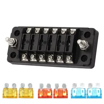 

New Fuse Box Car Fuse Holder 1 In 6 Out with Independent Positive Negative Models with Extra Accessories Line-up 6-way Fuse Bloc