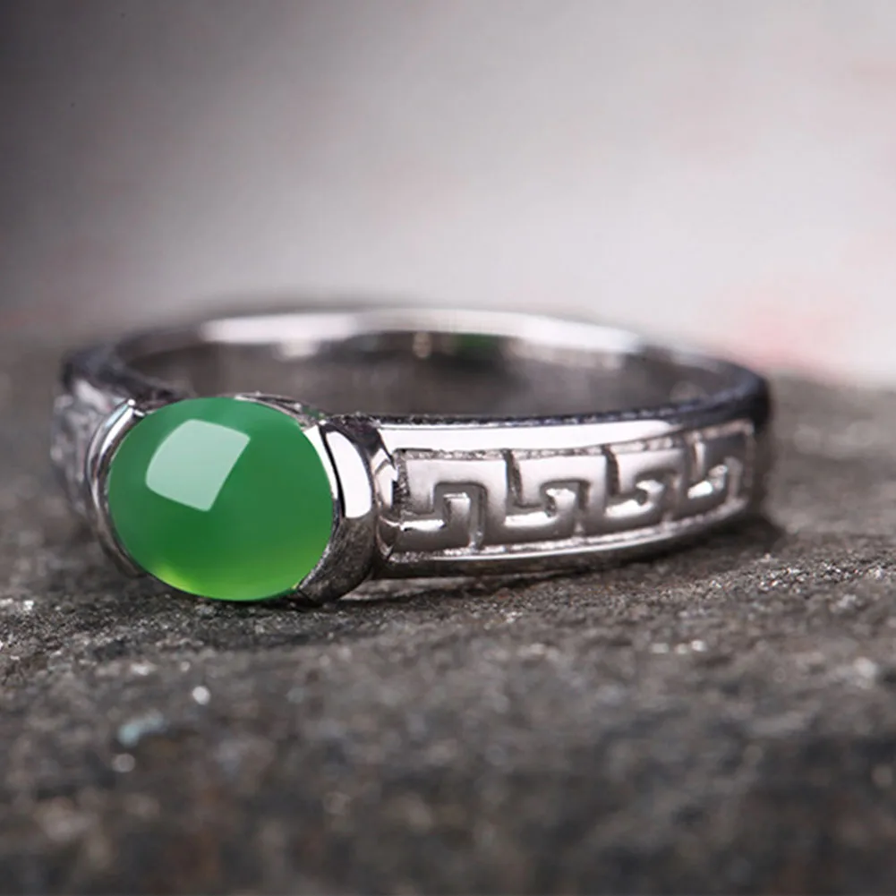 

Imitated Gemstone Silver Plated Rings Elegant Women Vintage Ring Jewelry Hot