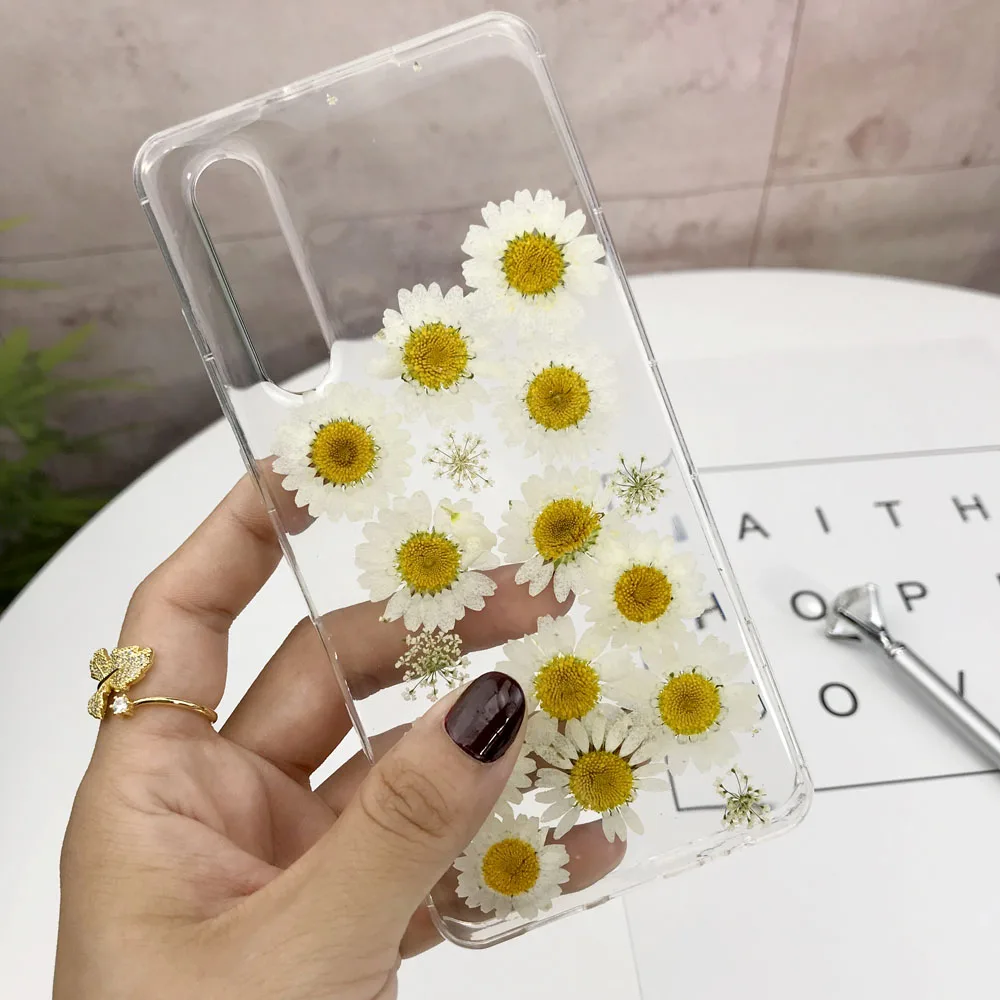 Чехлы для телефонов с натуральным сушеным цветком Huawei P30 P20 Pro Lite Pro|Бамперы| |