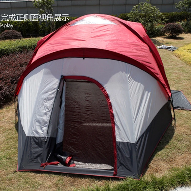 2 and 1 Room Large Tent 5-8 Person Caming Tent Double Layer Waterproof