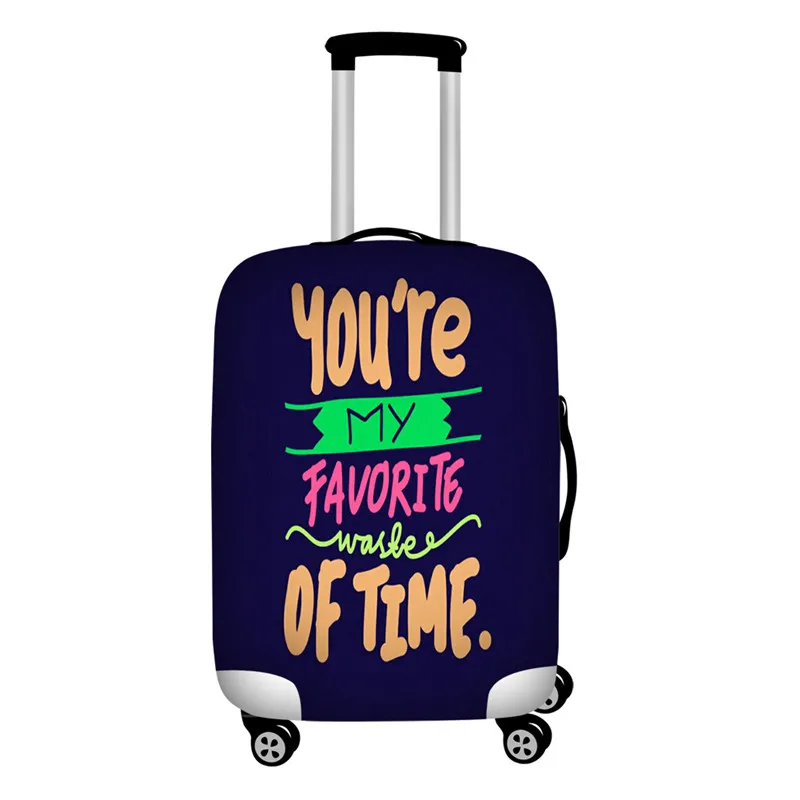 Elastic Letter Print Travel Luggage Covers Waterproof S/M/L/XL Trolley Case Cover for 18''-32'' Suitcase Cover Baggage Covers - Цвет: Z5451