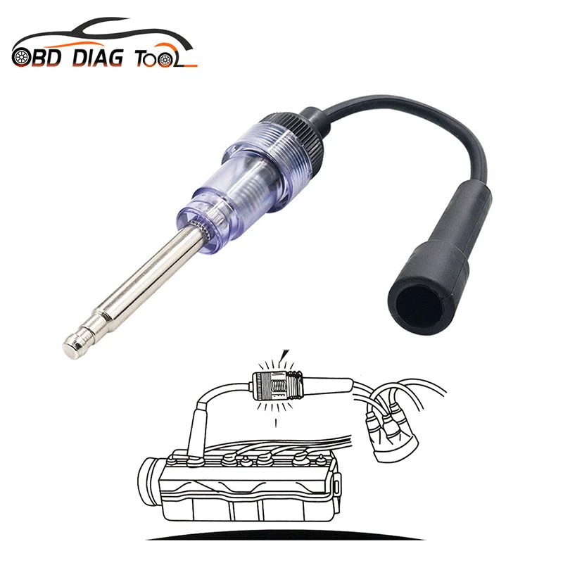 Best Auto Spark Plug Ignition Coil Tester Spark Plug Tester Pen Car Checker Diagnostic Tool 12V In-Line Bus Analyzer car battery tester