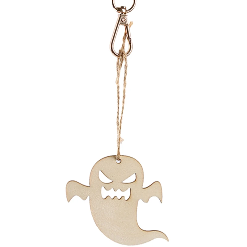 10Pcs/Set Halloween DIY Wooden Bat Wizard &quotBOO" &quotHappy Halloween" Letter Craft Shapes Decoration Small Pendant Ornament | Дом и