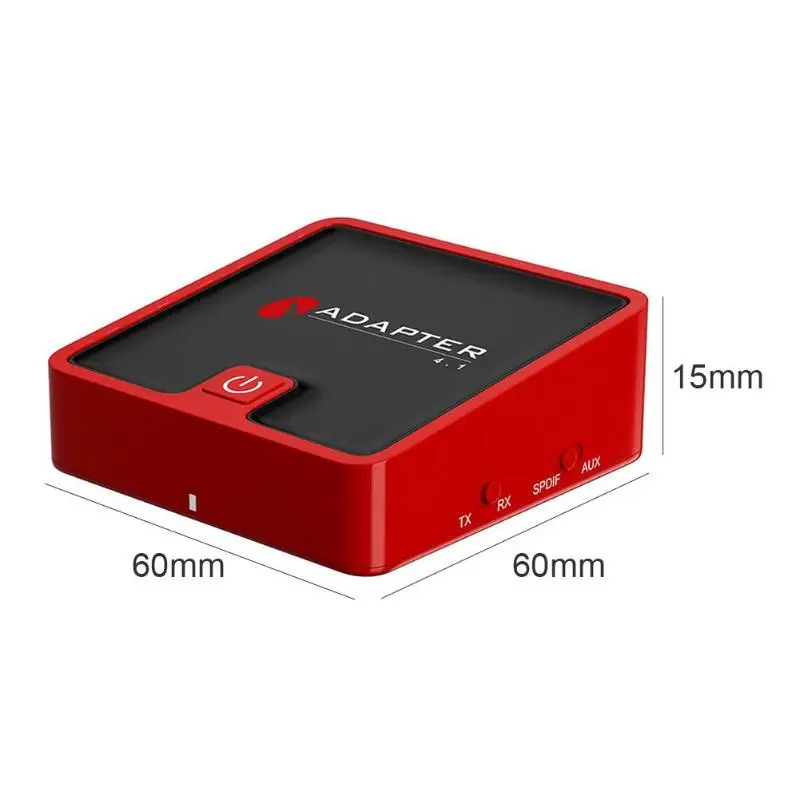 Красный Bluetooth 5,0 передатчик приемник aptX LL аудио музыкальный адаптер AUX/SPDIF/RCA может играть 15 часов без прерывания длительного срока службы - Цвет: Красный