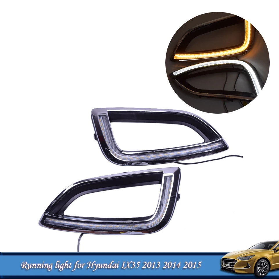 СВЕТОДИОДНЫЙ DRL Дневной светильник s бег для Hyundai IX35 ix35 2013 2014 2015 Водонепроницаемый