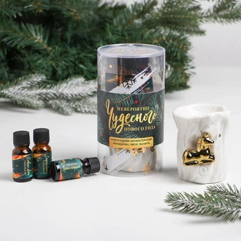 

Gift set "Incredibly wonderful New Year": aroma lamp, aroma oil 3 pcs