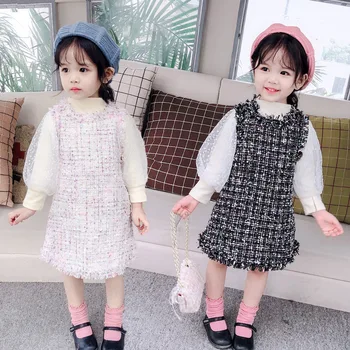

Girls Graceful Dress Set 2020 Spring Autumn New Style Childern Sweet Western Style Clothing Sets Vestido
