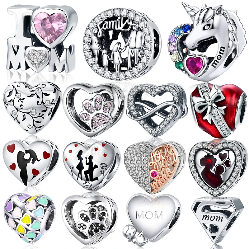 Charms Silver Bracelet Beads Jewelry-Making Sister 925-Sterling-Silver BISAER Family