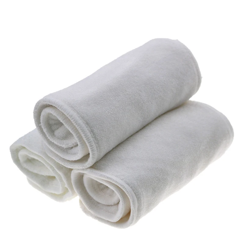 4 слоя бамбука и микрофибры вставки для детской ткани пеленки коврик Многоразовые моющиеся дышащий вкладыш в подгузник пеленальные вкладыши - Цвет: Белый