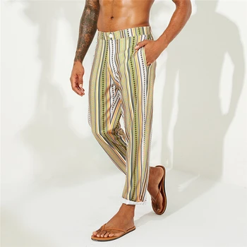 

Spring Fashion Week Same paragraph Men Printing Splice Casual trousers Hip hop Fashion Brand Harem pants Little pants