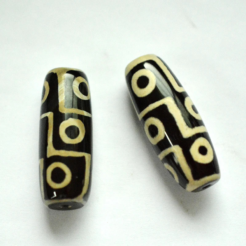 

FLTMRH 40mm Vintage Green Stone Natural Tibetan Dzi Agates Stone Beads Oval Geometric Nine-eyed Antique Agates Beads for Women