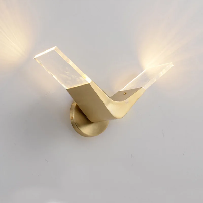 

Nordic Light luxury wall lamp all copper bedroom bedside lamp designer atmospheric corridor lamp b2205