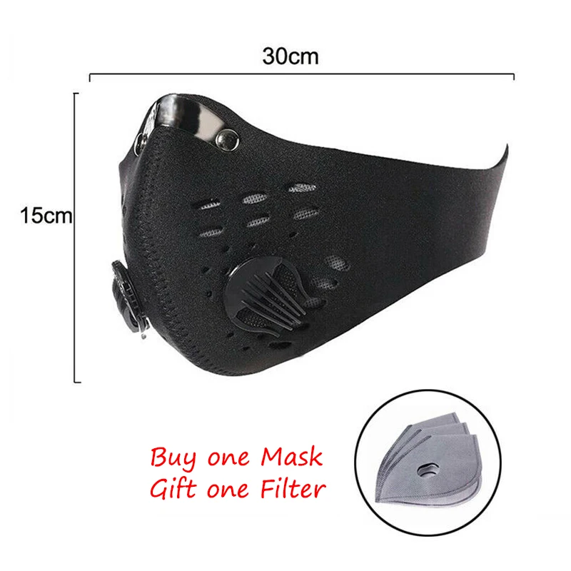 

PM2.5 Reusable Masks Activated Carbon Breathable Unisex Men and Women Cycling Mask Anti Dust Grippe Staub Double Air Valve Mask
