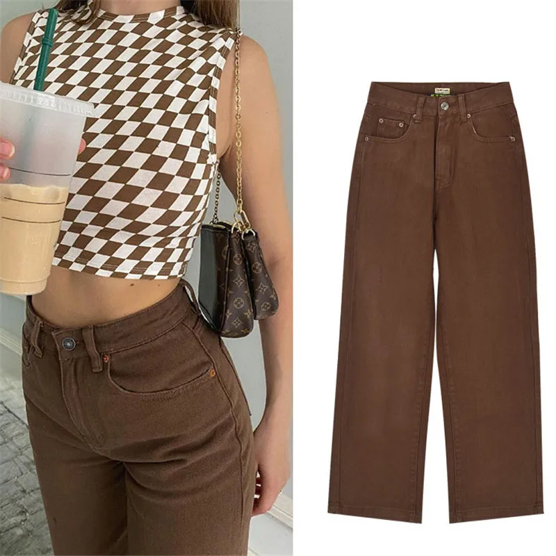 Winter Straight Jeans Women Denim Fashion Casual Korean High Waisted Sexy Vintage