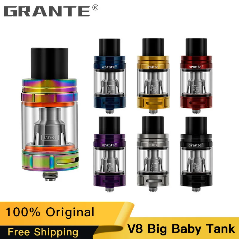 

100% Authentic Grante V8 Big Baby Tank With 5ml Top Filling V8 Big Baby Beast Atomizer For SMOKE G-Priv Alien Mod Vape E-cigs