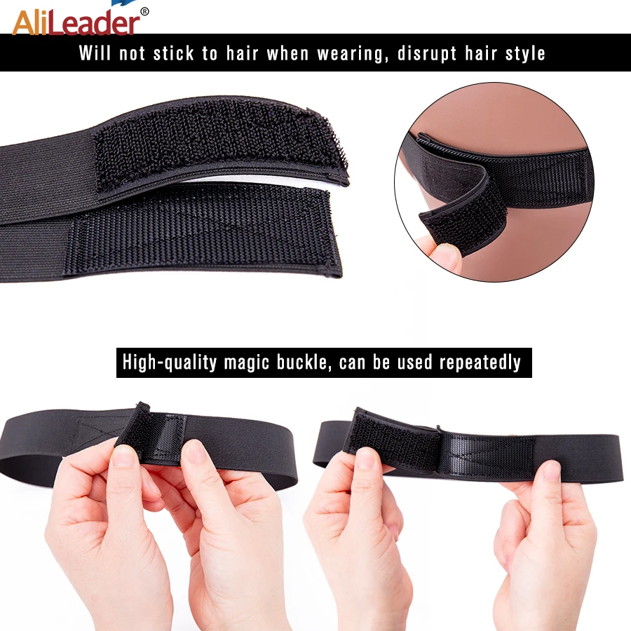 Alileader Adjustable Elastic Band For Wigs Making Wig Accessories 135Pcs  Professional Wig Elastic Band Black Wig Grip Band