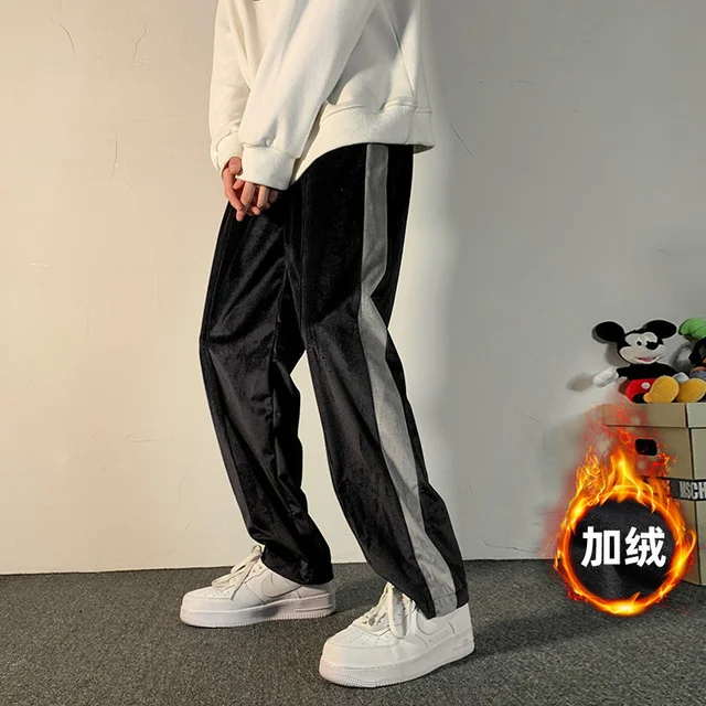 두꺼운 봉제 캐주얼 바지