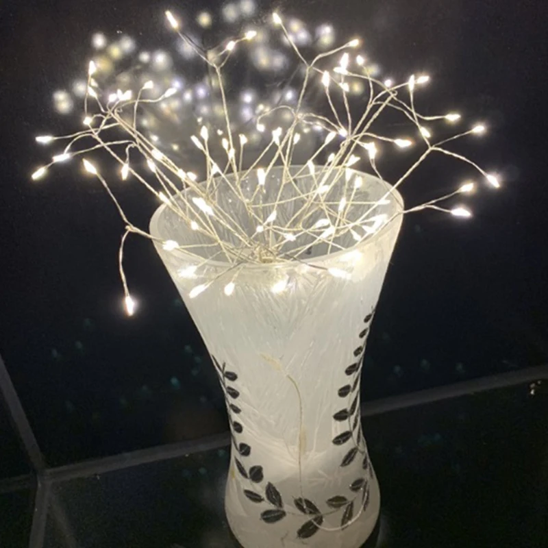 120 Led Рождественский гирляндовый светильник s водонепроницаемый теплый белый фейерверк светильник медная проволока Рождественская Свадебная гирлянда сказочная патио Lig