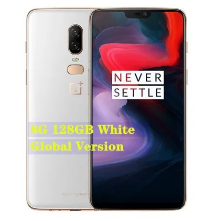 OnePlus 6 8GB 128GB Snapdragon 845 Octa Core AI двойная камера 20MP+ 16MP распознавание лица разблокировка Android 8 смартфон мобильный телефон - Цвет: 8GB  128GB White