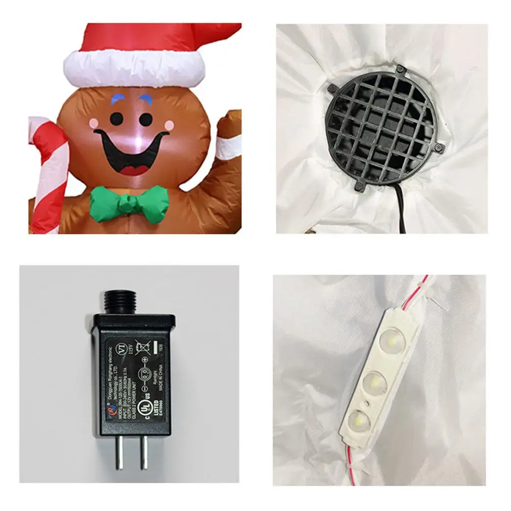 Inflatable Santa Claus Gingerbread Snow Man Christmas Decoration Hold A Candy Stick Mall Christmas Decorations For Home