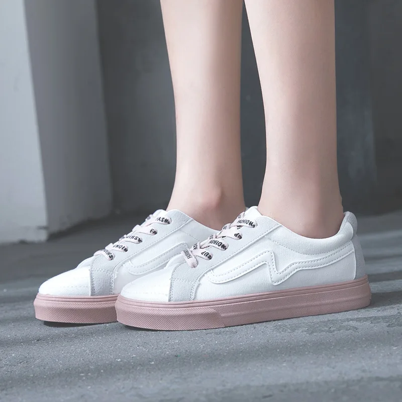 

Breathable Shoes Women's 2018 Summer Lace-up MacBook Korean-style Versatile round-Toe New Style Low Top WOMEN'S Canvas Shoes Sol