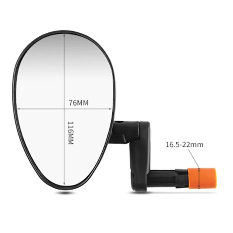 Road Bike Mirror 360 Wide-angle Convex Mirror Barend Bar end Mirror Aluminum Glass Rearview Cycling Supplies