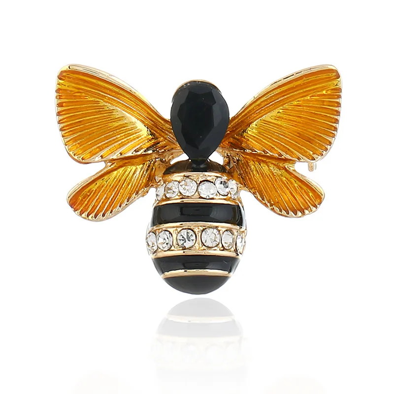 

2018 New Style Clothing Fashion And Personality Bees Brooch Retro Stereo Oil Drop Small Animal Brooch