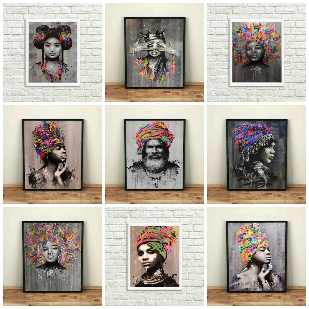 

Figure Wall Art Graffiti Portrait Pictures Canvas Painting Home Decor Abstract Women Pictures Posters and Prints