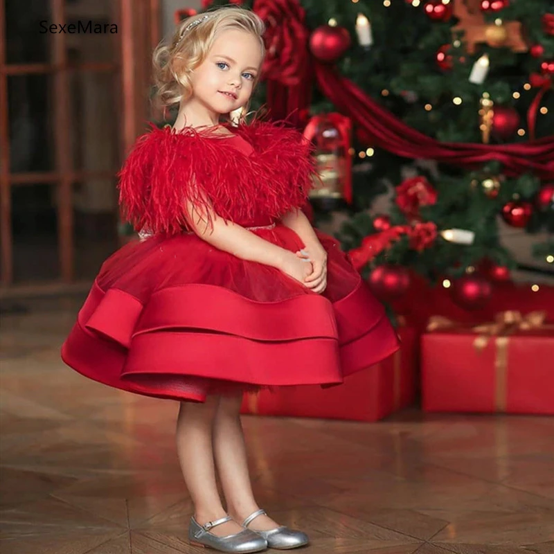 プリンセスドレス フェザー 子供服 1年 誕生日 クリスマスパーティー ドレス Aliexpress プリンセスドレス フェザー 子供服 1年 誕生日 クリスマスパーティー ドレス Aliexpress
