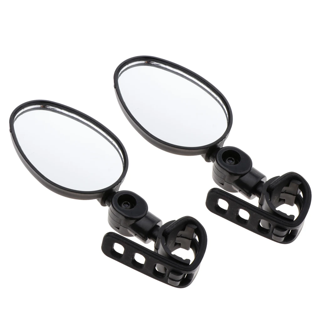 2Pc Universal 360 Rotation Bike Bicycle Handlebar Wide Angle Rearview Mirror