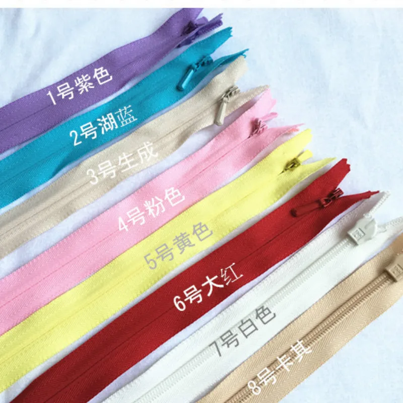 

20pcs/lot Invisible Plastic Nylon Coil Zipper Close End Tailor Sewing Accessories Patchwork Clothing Bags 15CM 25cm 30cm 40cm