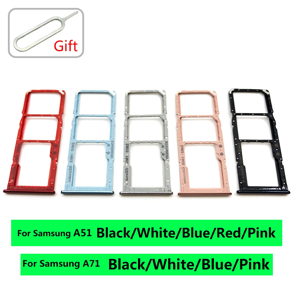 듀얼 마이크로 SIM 카드 슬롯 트레이, 거치대 SD 카드 리더 부품, 삼성 A12 A31 A51 A71 A125F