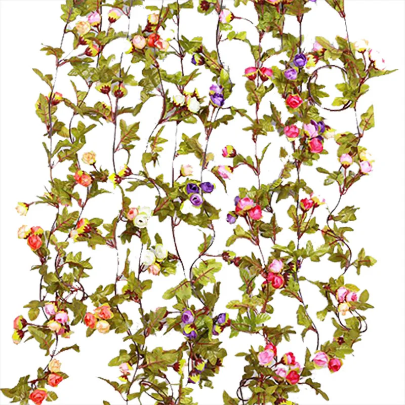 artificial ivy small roses fake flowers vine garland wedding home store