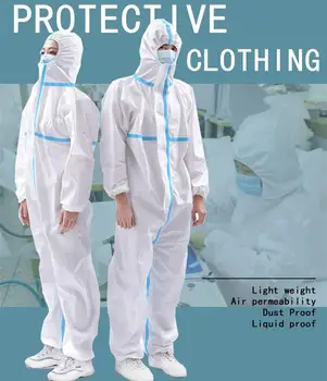 

ZX-C01Disposable Anti-epidemic Antibacterial Plastic Closures Isolation Suit Protective Clothing Dust-proof Coveralls Antistatic