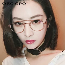 Металлическая оправа, очки для женщин, ретро очки, прозрачные линзы, прозрачные оптические очки, оправа, очки, черные, серебряные, Золотые очки