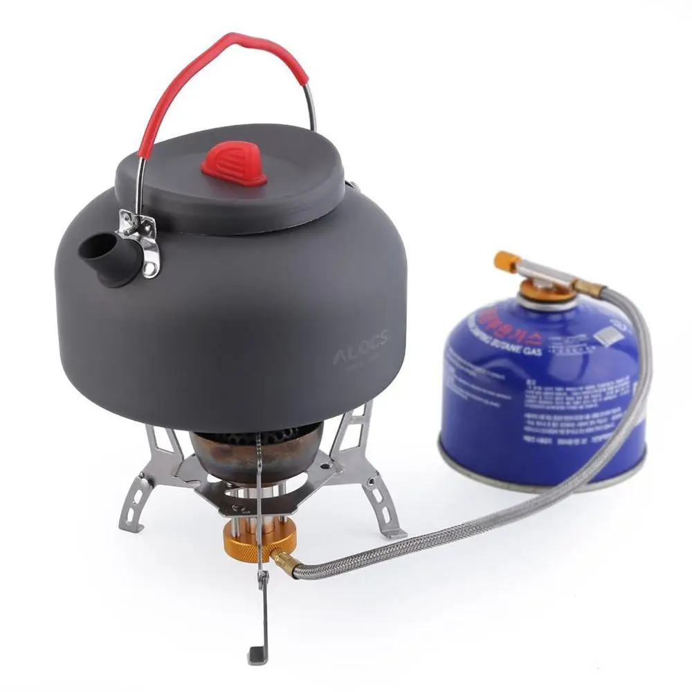 

Red Anti-Scalding Ultralight Alluminum oxide 1.4L Alocs CW-K03 Outdoor Kettle Camping Picnic Water Teapot Coffee Pot