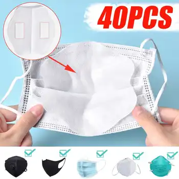 

40pcs 3 Layers Disposable Mouth Mask Gasket Anti Dust and Haze Mask Mat Filter Cotton Core Replaceable Breathable Isolation Pad