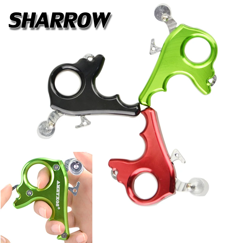 

1pc Arcehry 3 Finger Compound Bow Release Aids Thumb Grip Trigger Caliper Outdoor Bow And Arrow Hunting Shooting Accessories