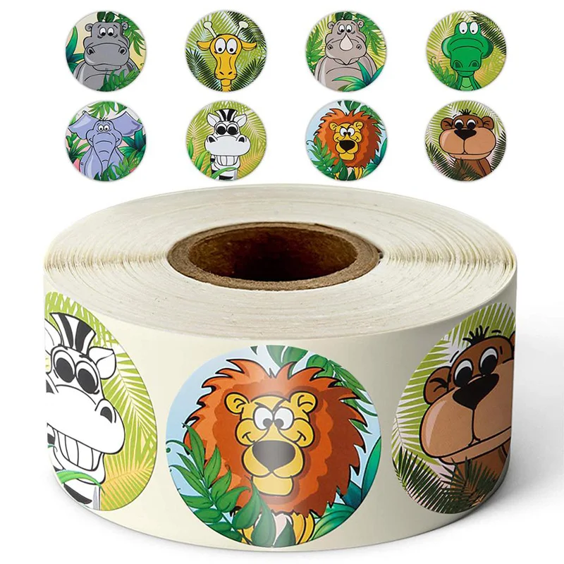 Cartoon Stickers Toys Gift Animals Lion Elephant Kids for Toys/Sticker/8/.. 500pcs/Roll