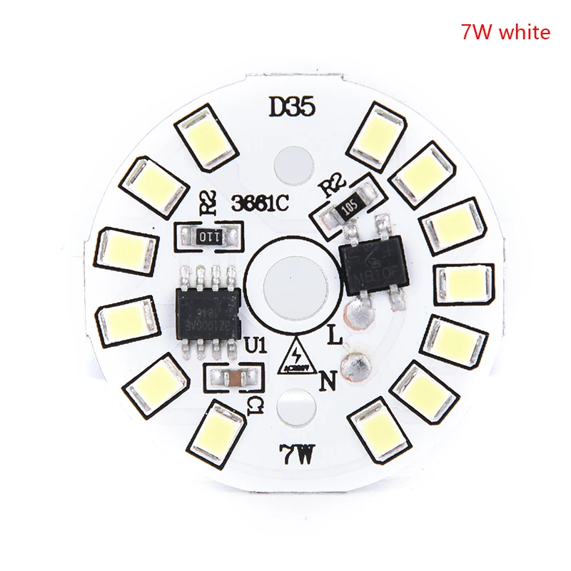 220V светодиодный нашивка-лампочка лампа SMD пластина круглой формы Модуль светильник источник пластина для лампы светильник - Испускаемый цвет: 7w white