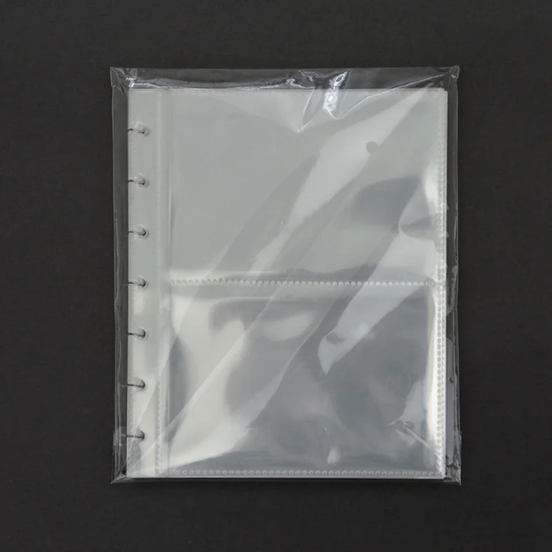 25pcs 5 6 7 8 인치 앨범 내부 페이지 버섯 구멍 느슨한 잎 리필 PP 내부 페이지 플래너 액세서리 문서 주최자