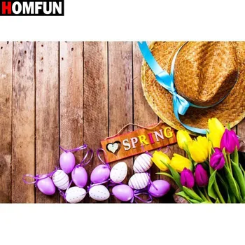 

HOMFUN Art 5D Diy Diamond Painting "Easter flower" Diamond Pictures Cross Stitch Full 3D Rhinestone Embroidery Home Decor A30008