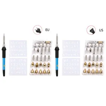 

Electric Electric Iron Set 28 Pieces Adjustable Temperature Brush Engraving Soldering Iron Branded Brush Set 60W US European